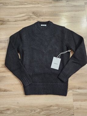 3sixteen Black Dark Charcoal Crewneck Sweater